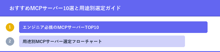 おすすめMCPサーバー10選と用途別選定ガイド